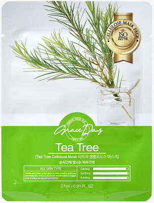 Маска тканинна для обличчя Grace Day з екстрактом чайного дерева 27 мл