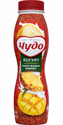 Бифидойогурт Чудо Манго-банан-ананас 
