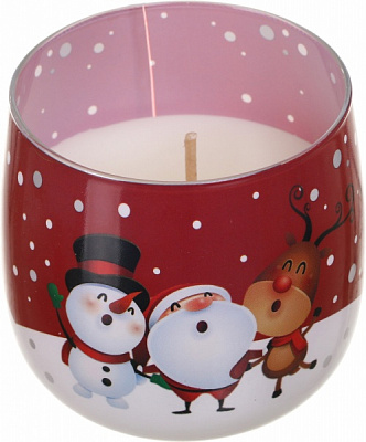 Свеча ароматическая Pako-If в стекле Кросно Снеговики 130 гр 2122 
