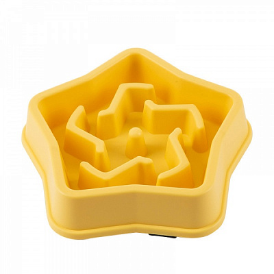 Миска WahoPet лабиринт для собак пластиковая звезда желтая (WA00005)