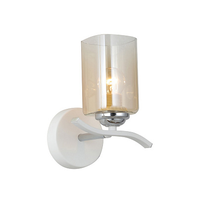 Бра Miorro Rocco 140х150х200 мм металл/стекло 40 Вт E27 белый хром 51-311-130