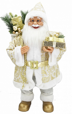 Декорація новорічна Санта Золотий з подаруночками 80 см