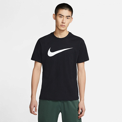 Футболка Nike M NSW TEE ICON SWOOSH DC5094-010 р.L чорний