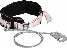 Пояс страховочный зі стропом зі сталевого тросу та малим карбіном Sinew 