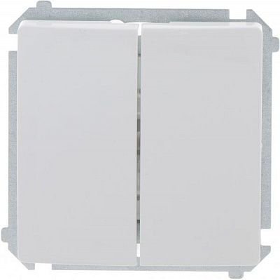 Вимикач двоклавішний Simon Basic без підсвітки 10 А 250В білий BMW6/2.01/11