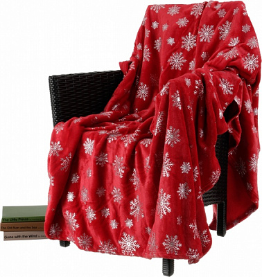 Плед Basic Glitter Snow 160x200 см красный с белым La Nuit 