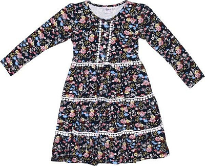 Платье Deco р.116-122 черный/с принтом 19749 