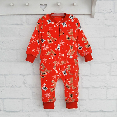 Ромпер унисекс Blanka Олени р.86 красный 110104 
