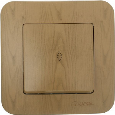 Выключатель проходной одноклавишный Makel Lillium Natural без подсветки 10 А 250В дуб