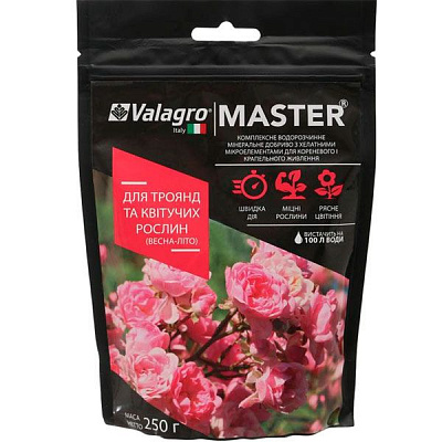 Удобрение минеральное Valagro Master для роз и цветущих растений 250 г