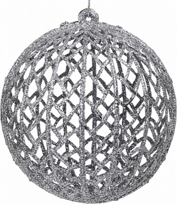 Шар новогодний SD22-124G 10 d 100 мм серебряный