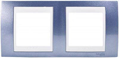 Рамка двомісна Schneider Electric Unica Glacier горизонтальна блакитний MGU6.004.854