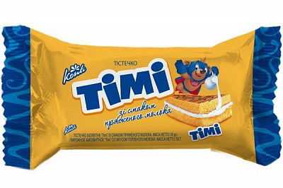 Пирожное Konti бисквитное Timi с шоколадно-молочным вкусом 50 г 