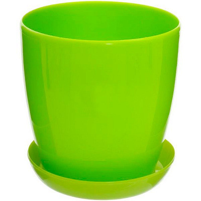 Горшок пластиковый Омела глянцевый круглый 1,4л салатовый 