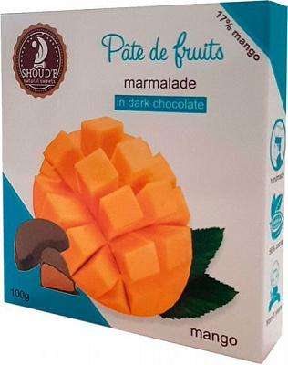 Мармелад в шоколаде Pate de Fruits Манго к/у 100 г