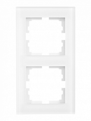 Рамка двомісна Lezard Vesna вертикальна білий матовий 742-5380-152