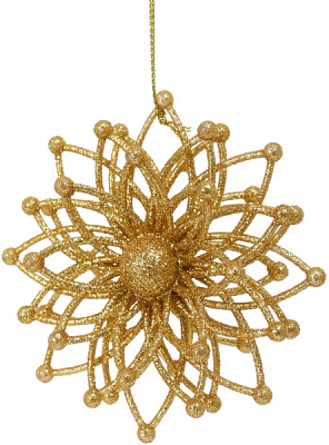 Декорация Снежинка Молекула 3д d 12 см золото 1 шт. 