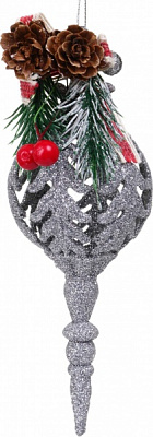 Декоративная подвеска Сорочка с декором 17x6 см HF20Y2-09S серебро
