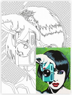 Полотно на картоні з контуром «Paparazzi» Rosa Start