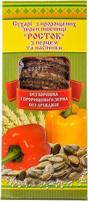 Сухари ТМ Росток из пророщенных зерен пшеницы с перцем и семенами