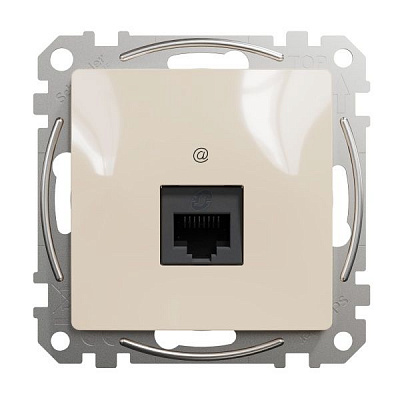 Розетка компьютерная без заземления Schneider Electric Sedna Design RJ45 категория 5E UTP бежевый SDD112451