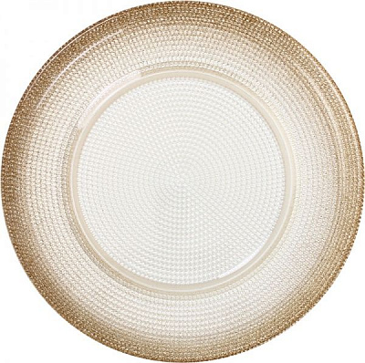 Блюдо на ніжці 21 см срібно-біле Arda Cam