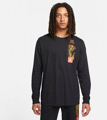 Футболка Nike M J MNTN LS CREW DC9785-010 р.L черный
