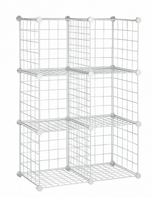 Стеллаж проволочный куб сubes storage 6 полок 1105х750х370 мм белый 