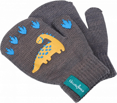 Рукавицы HW для девочек р.10-12 /серый