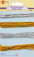 Декоративный элемент шнуров декоративных, 4 цв., 8м/уп, золото-серебро 1 комплектов 4 шт. Santi