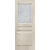Дверне полотно ОМіС Барселона 70 см дуб білений скло з малюнком