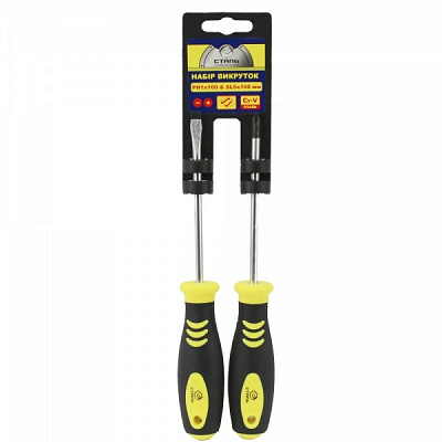 Набор отверток Сталь 2 шт. SL5x100 мм и PH1x100 мм 67983