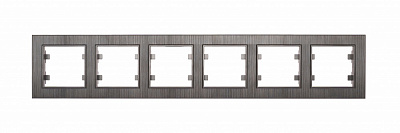 Рамка шестиместная Makel Karea Line горизонтальная дымчатый 86280706