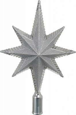 Верхушка для елки Рождественская звезда 28х17 см комбинированная серебряный 