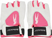 Перчатки для фитнеса BioTech Lady 1 gloves leather р. L белый с розовым 