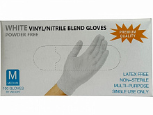 Перчатки медицинские Care 365 виниловые белые р.M 100 шт./уп.