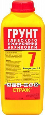 Ґрунт STRAZH Страж-7 глибокого проникнення акриловий концентрат 1:9 1 л