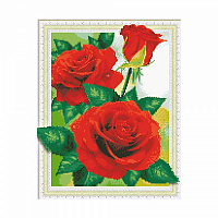 Картина стразами Красные дикие розы FT30037 Strateg 