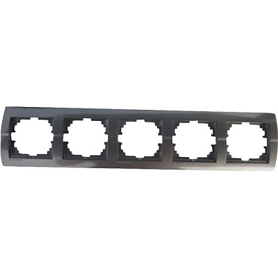 Рамка пятиместная Lezard DERIY горизонтальная темно-серый металлик 702-2900-150