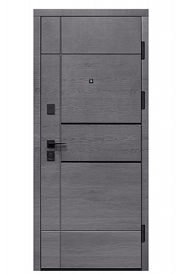 Двері вхідні Медведь Онікс дуб грифель горизонт / дуб немо лате 2040x850 мм праві