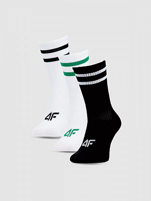 Носки 4F SOCKS CAS M350 (3pack) 4FJWSS25USOCM350-90S р.32-34 белый/черный