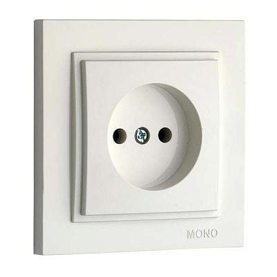 Розетка без заземлення Mono Electric Despina без шторок без кришки білий 102-190022-116