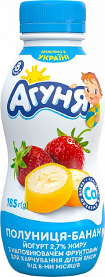 Йогурт питьевой Клубника-Банан 2,7% 185 г 