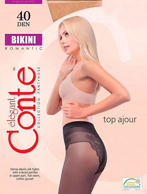 Колготки Conte BIKINI 40 den natural р. 4 бежевий