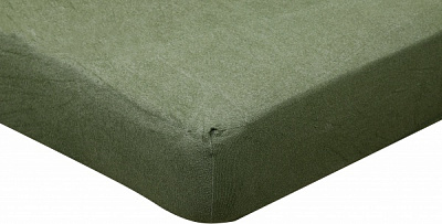 Простынь на резинке махровое 160818 140x200 см хаки Homeline 