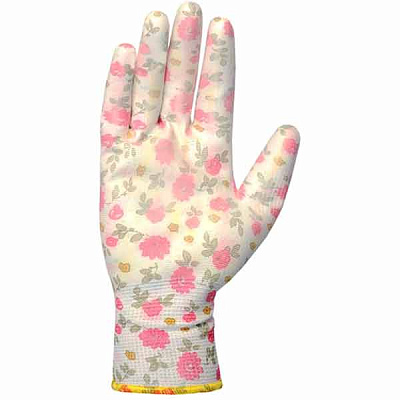 Рукавички Doloni трикотажні неповний облив, білі з покриттям поліуретан M (8) 4560