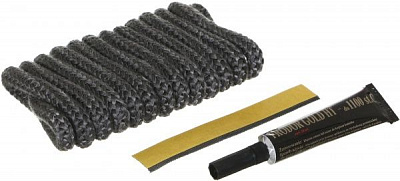 Шнур керамический огнеупорный 10 мм 2,5 м + клей 