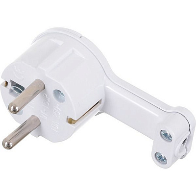 Электровилка E.NEXT Uni-Schuko WT-16UP ультра плоская 250В 16А пластик белый