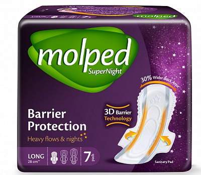 Прокладки гигиенические Molped SuperNight Long 28 см 7 шт.