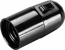 Патрон электрический Electraline с выключателем E27 пластик черный 71106